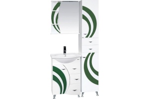 Тумба для комплекта Misty Каролина 60 3 ящика L зеленое стекло - 3