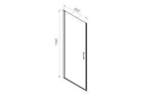 Душевая дверь Vincea Alpha 60 хром стекло прозрачное - 2