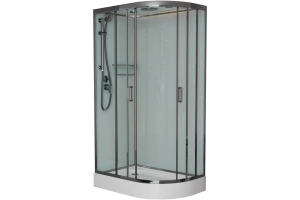 Душевая кабина Frank Brilliant 120х80 левая хром стекло прозрачное