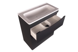 Тумба под раковину Style Line Бергамо мини 70 Люкс Plus, черный (СС-00002311) - 2