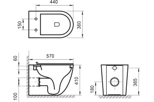 Унитаз приставной BelBagno Sfera-r с крышкой, белый (BB2141CBR) - 3