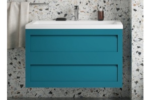 PLATINO База под раковину подвесная с двумя выкатными ящиками, Бирюзовый матовый AM-Platino-900-2C-SO-TM - 2