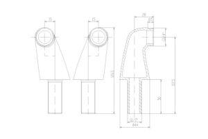 Комплект переходников 2 шт. для установки смесителя на борт ванны, бронза - 2