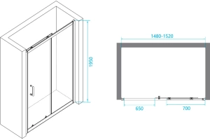 Душевая дверь RGW Passage PA-14G 150х195 профиль золото стекло прозрачное - 3