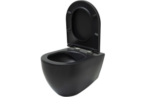 Унитаз подвесной Allen Brau Reality безободковый с сиденьем микролифт черный матовый - 3