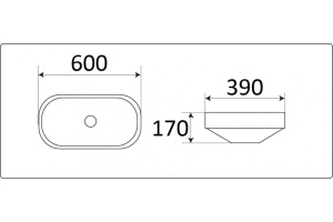 Раковина накладная CeramaLux N 60 см белый (5006С) - 2