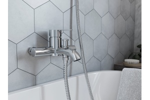 Смеситель для ванны с душем STWORKI by Damixa Стокгольм HFSG10000 хром, однорычажный, настенный, латунь - 2