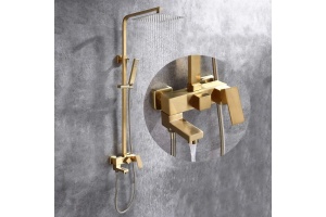 Душевая стойка ABBER Daheim с изливом, золото матовое (AF8216G) - 3