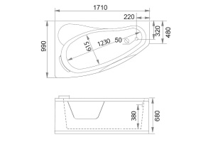 Акриловая ванна Gemy G9046 O - 3