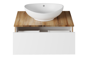 Тумба с раковиной Misty Ива 80 белая глянцевая - 2