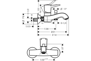 Смеситель Hansgrohe Metropol Classic 31340000 для ванны с душем - 2