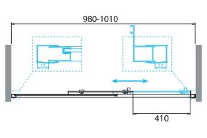Душевая дверь BelBagno Due 100 хром (DUE-BF-1-100-C-Cr) - 3