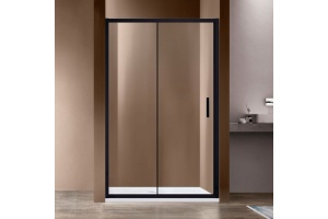 Душевая дверь в нишу Vincea Garda VDS-1G140CLB 140 см, профиль черный, стекло прозрачное