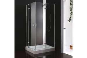 Душевой уголок Cezares Bergamo 90х90 хром стекло прозрачное