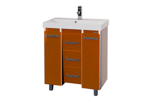 Джулия QVATRO - 90 Тумба с 3 ящ. конус оранжевая