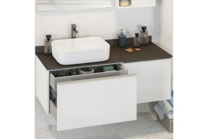 Тумба с раковиной Comforty Милан 120 белая глянцевая