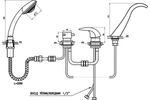 Смеситель для ванны Rav Slezak Dunai хром (D461.5P) - 2