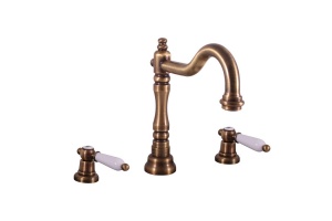 MK532.5SM MORAVA RETRO - смеситель для умывальника на 3 отверстия, CLICK-CLACK, ЦВЕТ БРОНЗА