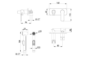Гигиенический душ Lemark plus Grace со смесителем LM1519C - 2