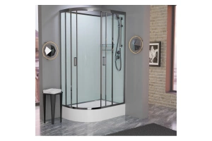 Душевая кабина Frank Brilliant 120х80 правая хром стекло прозрачное - 2
