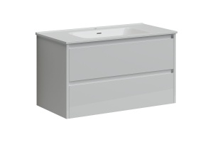 Тумба под раковину подвесная Sancos Libra 90 белая глянцевая