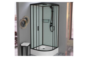 Душевая кабина Frank 100х100 черная стекло матовое - 3