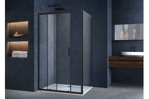 Душевой уголок Vincea Alpha 120х90 профиль черный стекло прозрачное  - 2