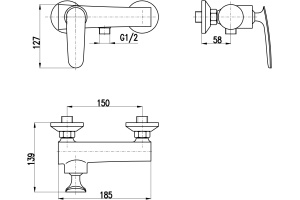 Смеситель для душа Rav Slezak Tigris хром (TG181.5) - 2