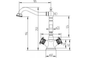 Смеситель Zorg Antic A 3005K-BR для кухонной мойки - 2