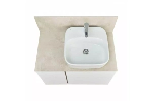 Тумба с раковиной Одри 42 и столешницей Aquaton Мишель 80 белый-светлое дерево