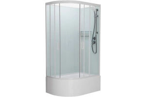 Душевая кабина Frank 120х80 правая белая стекло прозрачное