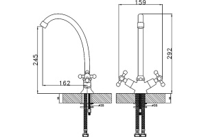 Смеситель для кухонной мойки Rossinka  хром (G02-71) - 2