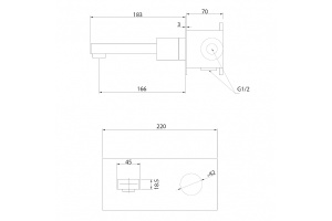 Смеситель для раковины встраиваемый Abber Rund черный матовый - 3