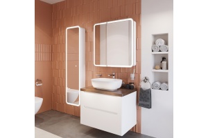 Тумба с раковиной STWORKI Берген 80 белая с темной столешницей, Moduo 50 Square - 3