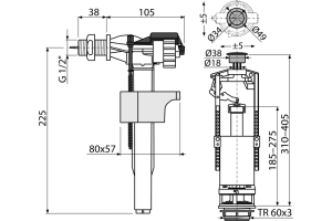 Наливной механизм AlcaPlast  (SA2000K 1/2) - 2