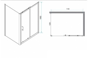 Душевой уголок RGW Passage PA-74B 110x120 профиль черный стекло прозрачное - 3
