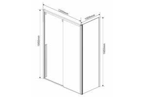 Душевой уголок Vincea Lugano 120х100 черный стекло прозрачное - 2