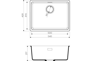 Мойка кухонная Omoikiri Kata 54-U-BL черная - 3