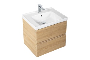 TECHNO База под раковину подвесная с двумя выкатными ящиками, Дуб мадейра янтарь AM-Techno-600-2C-SO-LW674 - 3