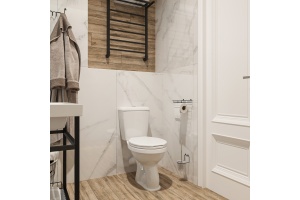 Унитаз-компакт DIWO Ростов 0401 , напольный , с бачком , с косым выпуском , фаянс - 3