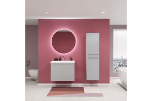 PLATINO  Шкаф подвесной с двумя распашными дверцами, Светло-серый матовый , 400x300x1500, AM-Platino-1500-2A-SO-GCM