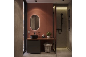 Мебель для ванной STWORKI Берген 60 серая с темной столешницей 122, Bocchi Vessel Bocchi Vessel 1174-004-0125