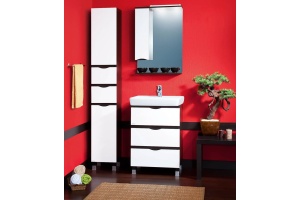 Зеркало-шкаф Бриклаер Токио 60 L венге, белый глянец - 2