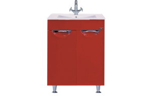 Тумба под раковину Misty Кристи 60 красная глянцевая