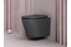 Унитаз подвесной Ceramica Nova Balearica Rimless CN6000MDH темный антрацит матовый - 2