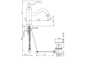 Смеситель для раковины Paini Duomo 88OP211 - 2