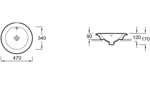 Рукомойник Jacob Delafon Ronde E1183 47 см - 2