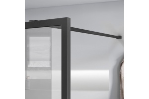 Душевая перегородка Vincea Walk-In 80х200 профиль темный хром стекло рифленое  - 2