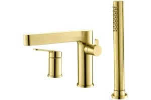 Смеситель на борт ванны BelBagno Delta брашированное золото (DEL-BVD3-BORO)