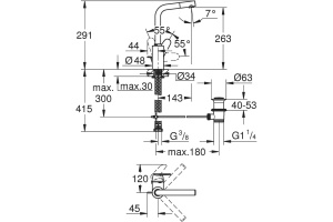 Смеситель Grohe Eurodisc Cosmopolitan 23054003 для раковины - 3